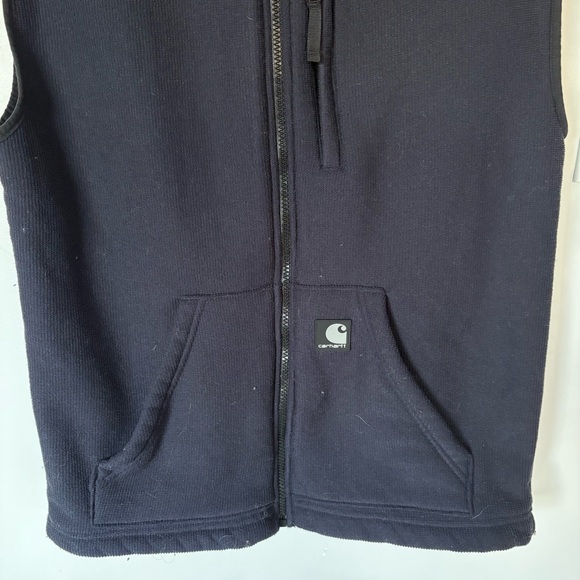 Carhartt V28 Textured Fleece Vest | Navy Blue | Size S - Picture 3 of 6